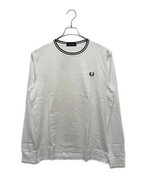 FRED PERRY（フレッドペリー）FRED PERRY (フレッドペリー) ロングカットソー ホワイト サイズ:Lの古着・服飾アイテム