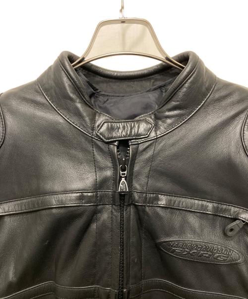 HARLEY-DAVIDSON（ハーレーダビッドソン）HARLEY-DAVIDSON (ハーレーダビッドソン) エンボスロゴレザーライダースジャケット ブラック サイズ:Ⅼの古着・服飾アイテム