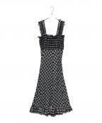 GANNIガニー）の古着「Seersucker check dress」｜ブラック