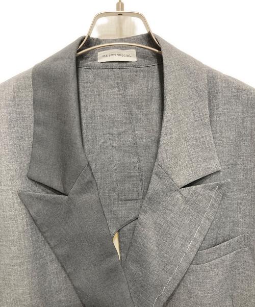 MAISON SPECIAL（メゾンスペシャル）MAISON SPECIAL (メゾンスペシャル) ダブルカラーハンドステッチジレ グレー サイズ:FREEの古着・服飾アイテム