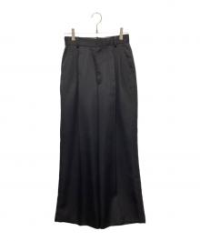 TODAYFUL（トゥデイフル）の古着「ダブルタックサテントラウザース」｜ブラック