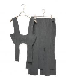 MUSUBORE（ムスボレ）の古着「vents skirt ＆ bustier set-up」｜グレー