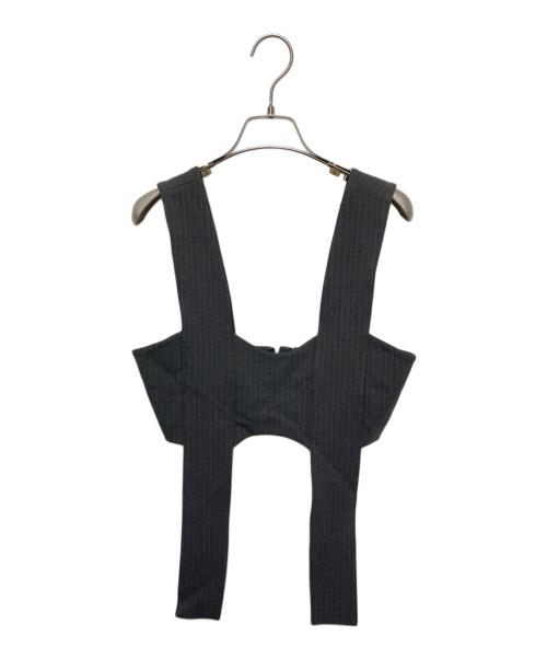 MUSUBORE（ムスボレ）musubore (ムスボレ) vents skirt ＆ bustier set-up グレーの古着・服飾アイテム