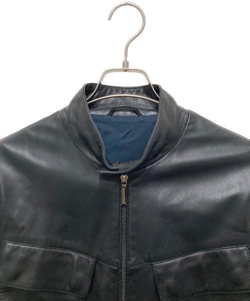 dunhill（ダンヒル）dunhill (ダンヒル) シングルライダースジャケット ブラック サイズ:Mの古着・服飾アイテム