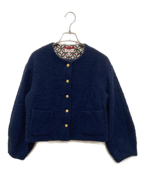 DRESSTERIOR（ドレステリア）DRESSTERIOR (ドレステリア) 【サスティナブルツイード】コクーンスリーブジャケット ネイビー サイズ:36の古着・服飾アイテム