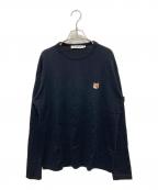 maison kitsuneメゾンキツネ）の古着「フォックスヘッドロゴ ロンT」｜ブラック