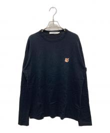 maison kitsune（メゾンキツネ）の古着「フォックスヘッドロゴ ロンT」｜ブラック