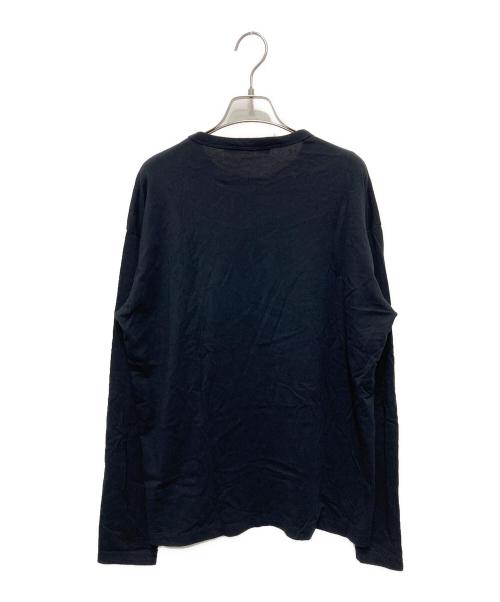 maison kitsune（メゾンキツネ）MAISON KITSUNE (メゾンキツネ) フォックスヘッドロゴ ロンT ブラック サイズ:Sの古着・服飾アイテム