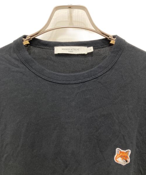 maison kitsune（メゾンキツネ）MAISON KITSUNE (メゾンキツネ) フォックスヘッドロゴ ロンT ブラック サイズ:Sの古着・服飾アイテム