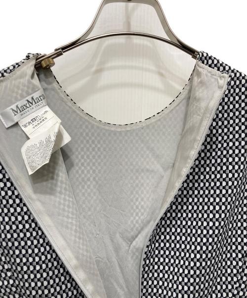 MaxMara（マックスマーラ）MaxMara (マックスマーラ) ノースリーブワンピース ホワイト×ブラック サイズ:40の古着・服飾アイテム