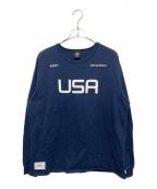 NEW BALANCE×WTAPSニューバランス×ダブルタップス）の古着「コラボ長袖Tシャツ」｜ネイビー