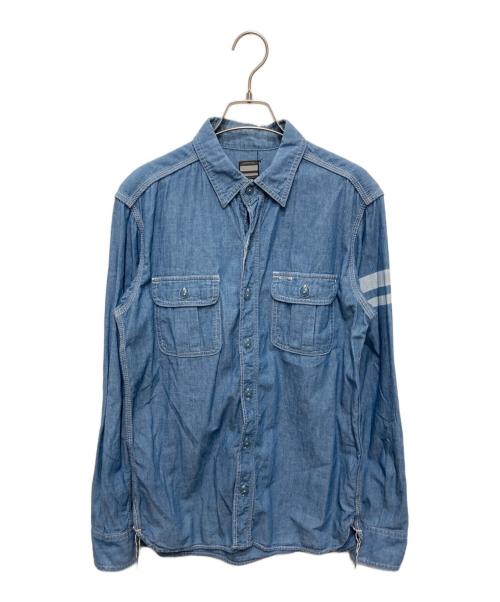 MOMOTARO JEANS（桃太郎ジーンズ）MOMOTARO JEANS (桃太郎ジーンズ) シャンブレー 出陣 ワークシャツ インディゴ サイズ:40の古着・服飾アイテム