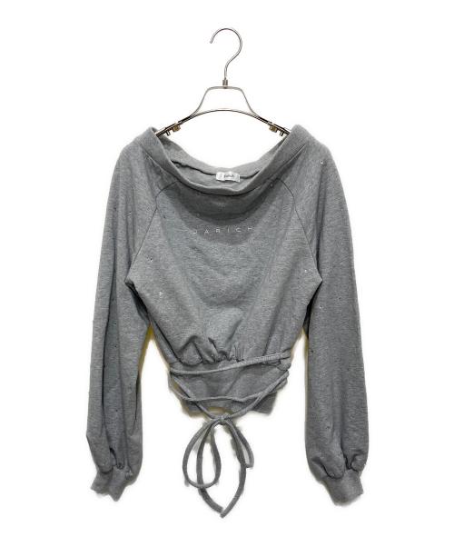 darich（ダーリッチ）Darich (ダーリッチ) ウエストデザインビジューオフショルダートップス グレー サイズ:FREEの古着・服飾アイテム