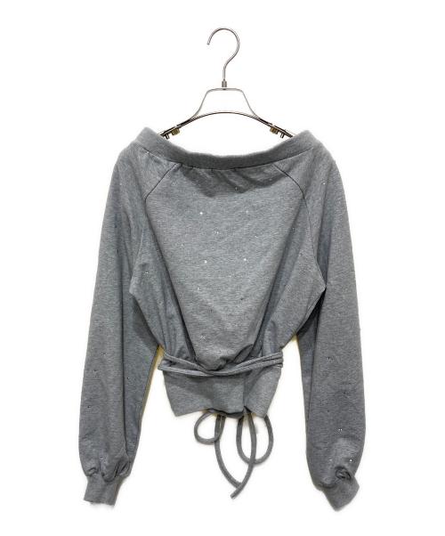 darich（ダーリッチ）Darich (ダーリッチ) ウエストデザインビジューオフショルダートップス グレー サイズ:FREEの古着・服飾アイテム