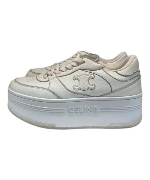 CELINE（セリーヌ）CELINE (セリーヌ) トリオンフパッチ ブロックウェッジスニーカー ホワイト サイズ:36の古着・服飾アイテム