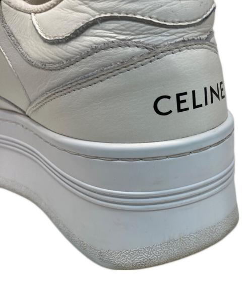 CELINE（セリーヌ）CELINE (セリーヌ) トリオンフパッチ ブロックウェッジスニーカー ホワイト サイズ:36の古着・服飾アイテム