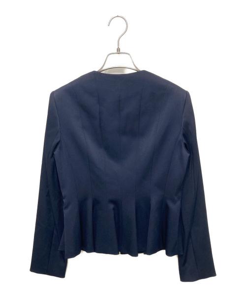 ANAYI（アナイ）ANAYI (アナイ) トリアセテートサテンフレアジャケット ネイビー サイズ:38の古着・服飾アイテム