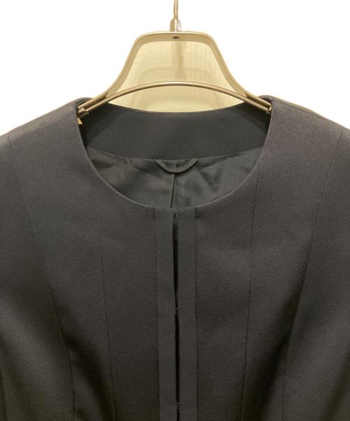 ANAYI（アナイ）ANAYI (アナイ) トリアセテートサテンフレアジャケット ネイビー サイズ:38の古着・服飾アイテム