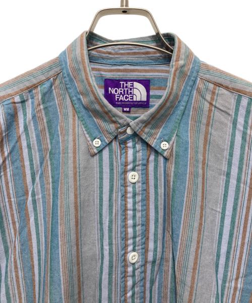 THE NORTHFACE PURPLELABEL（ザ・ノースフェイス パープルレーベル）THE NORTHFACE PURPLELABEL (ザ・ノースフェイス パープルレーベル) ボタンダウンNPストライプドフィールドシャツドレス ブルー サイズ:WⅯの古着・服飾アイテム