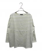 Le minor×JOURNAL STANDARD relumeルミノア×ジャーナルスタンダード レリューム）の古着「別注Loose border Tee」｜ホワイト×ライトグリーン