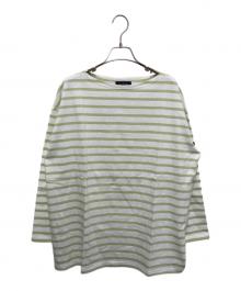 Le minor×JOURNAL STANDARD relume（ルミノア×ジャーナルスタンダード レリューム）の古着「別注Loose border Tee」｜ホワイト×ライトグリーン