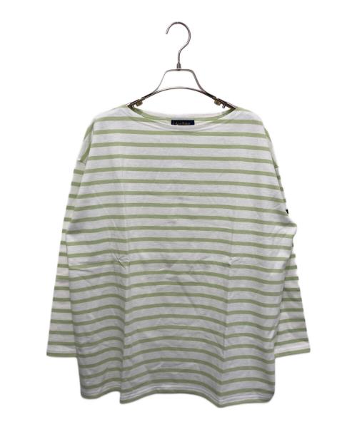 Le minor（ルミノア）Le minor (ルミノア) JOURNAL STANDARD relume (ジャーナルスタンダード レリューム) 別注Loose border Tee ホワイト×ライトグリーン サイズ:FREEの古着・服飾アイテム
