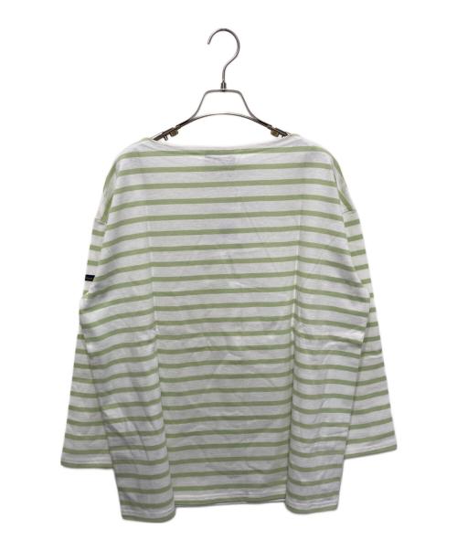 Le minor（ルミノア）Le minor (ルミノア) JOURNAL STANDARD relume (ジャーナルスタンダード レリューム) 別注Loose border Tee ホワイト×ライトグリーン サイズ:FREEの古着・服飾アイテム