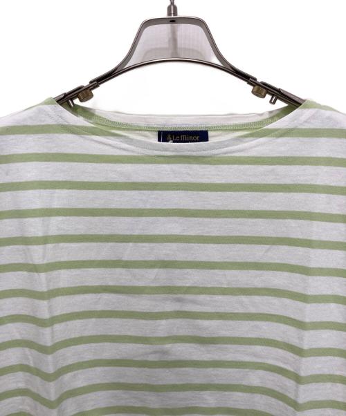 Le minor（ルミノア）Le minor (ルミノア) JOURNAL STANDARD relume (ジャーナルスタンダード レリューム) 別注Loose border Tee ホワイト×ライトグリーン サイズ:FREEの古着・服飾アイテム