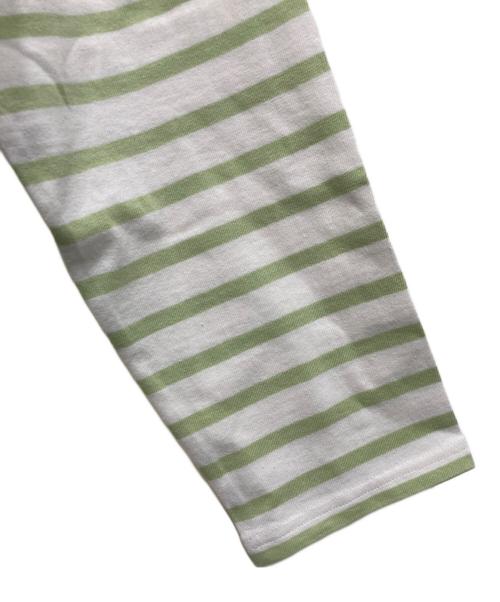 Le minor（ルミノア）Le minor (ルミノア) JOURNAL STANDARD relume (ジャーナルスタンダード レリューム) 別注Loose border Tee ホワイト×ライトグリーン サイズ:FREEの古着・服飾アイテム