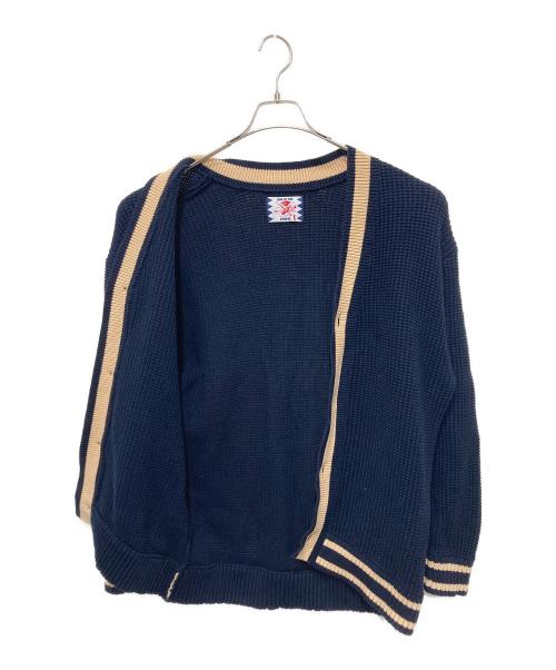 son of the cheese（（サノバチーズ））son of the cheese (（サノバチーズ）) BEAUTY&YOUTH (ビューティーアンドユース) 別注Line Cardigan ネイビー サイズ:Lの古着・服飾アイテム