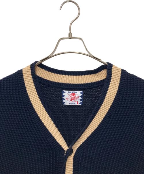 son of the cheese（（サノバチーズ））son of the cheese (（サノバチーズ）) BEAUTY&YOUTH (ビューティーアンドユース) 別注Line Cardigan ネイビー サイズ:Lの古着・服飾アイテム