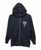 stussyステューシー）の古着「ジップアップフーディー」｜ブラック