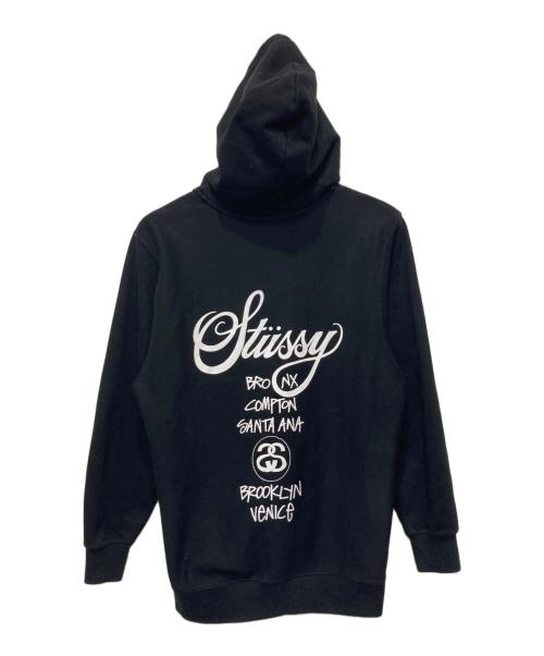 stussy（ステューシー）stussy (ステューシー) ジップアップフーディー ブラック サイズ:Mの古着・服飾アイテム