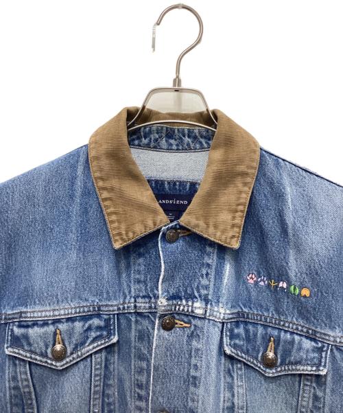 LAND'S END（ランズエンド）LAND'S END (ランズエンド) コーデュロイ切替デニムジャケット インディゴ サイズ:Mの古着・服飾アイテム