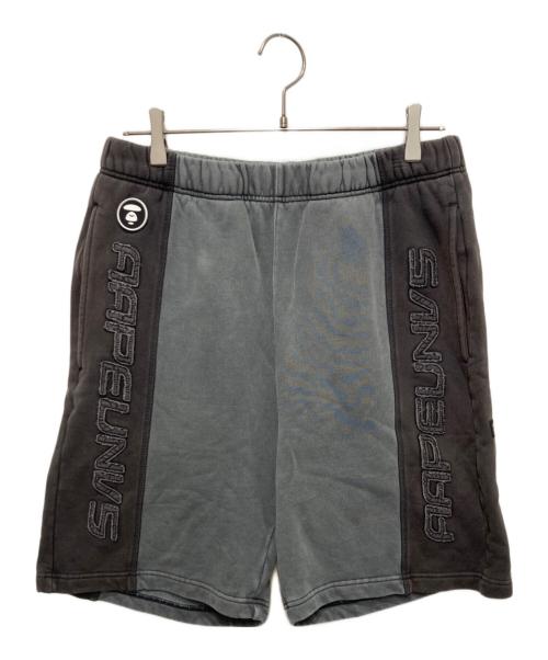 Aape BY A BATHING APE（エーエイプ バイ アベイシングエイプ）AAPE BY A BATHING APE (エーエイプ バイ アベイシングエイプ) ムーンフェイス刺繍スウェットショーツ グレー サイズ:Lの古着・服飾アイテム