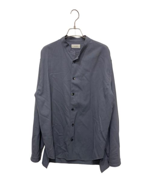 The CLASIK（ザ クラシック）The CLASIK (ザ クラシック) DORMEUIL TONIK WOOL  バンドカラーシャツ グレー サイズ:48の古着・服飾アイテム