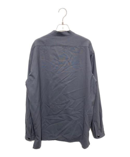 The CLASIK（ザ クラシック）The CLASIK (ザ クラシック) DORMEUIL TONIK WOOL  バンドカラーシャツ グレー サイズ:48の古着・服飾アイテム