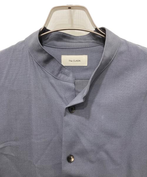 The CLASIK（ザ クラシック）The CLASIK (ザ クラシック) DORMEUIL TONIK WOOL  バンドカラーシャツ グレー サイズ:48の古着・服飾アイテム