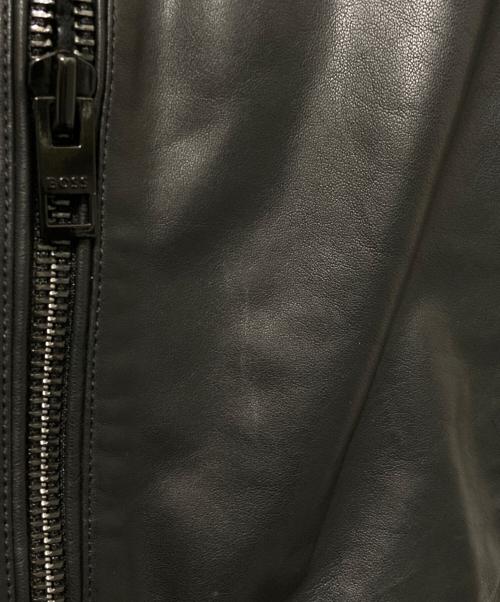 HUGO BOSS（ヒューゴ ボス）HUGO BOSS (ヒューゴ ボス) レザーシングルライダースジャケット ブラック サイズ:50の古着・服飾アイテム