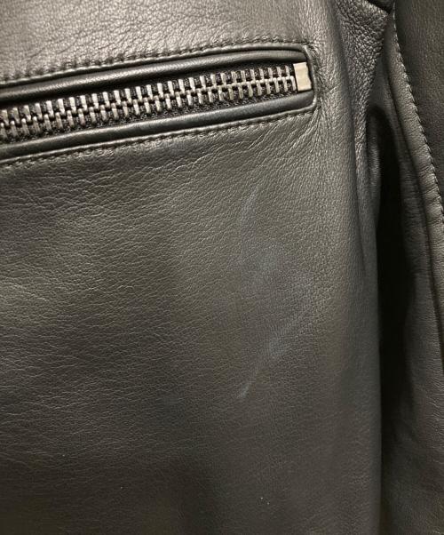 HUGO BOSS（ヒューゴ ボス）HUGO BOSS (ヒューゴ ボス) レザーシングルライダースジャケット ブラック サイズ:50の古着・服飾アイテム