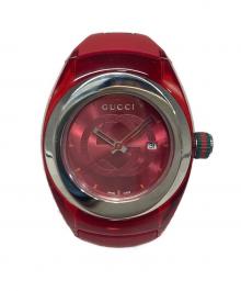 GUCCI（グッチ）の古着「SYNC ラバーバンドウォッチ」｜レッド