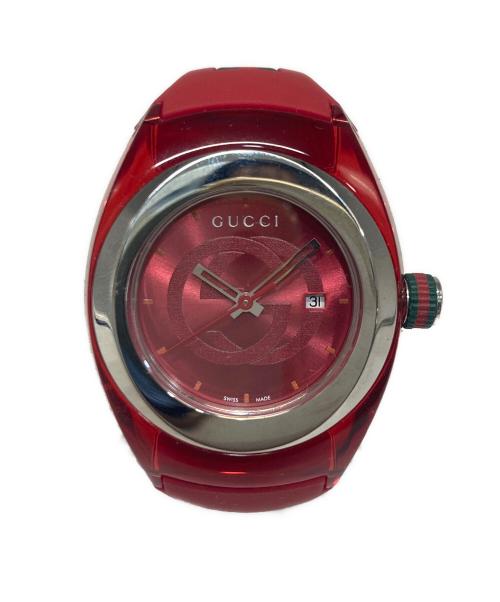 GUCCI（グッチ）GUCCI (グッチ) SYNC ラバーバンドウォッチ レッドの古着・服飾アイテム