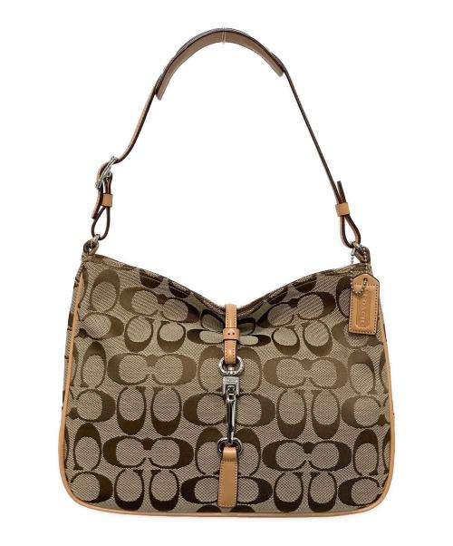 COACH（コーチ）COACH (コーチ) シグネチャーワンショルダーバッグ ベージュの古着・服飾アイテム