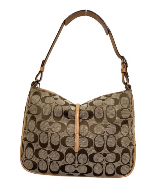 COACH（コーチ）COACH (コーチ) シグネチャーワンショルダーバッグ ベージュの古着・服飾アイテム