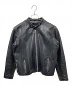 USEDユーズド）の古着「シングルライダースレザージャケット」｜ブラック