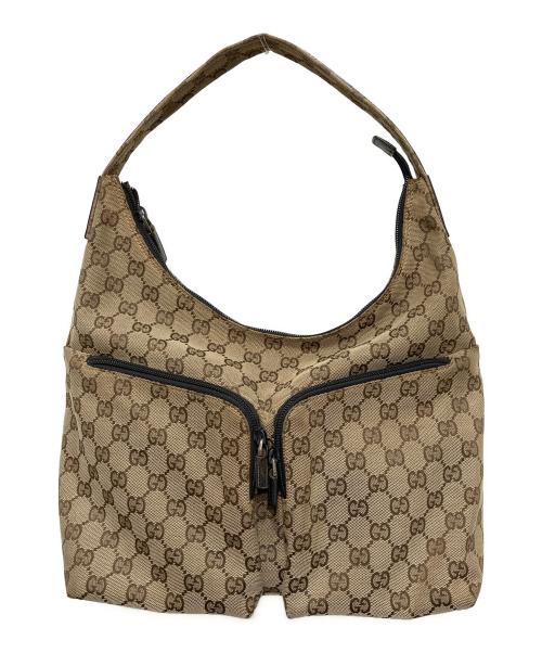 GUCCI（グッチ）GUCCI (グッチ) GGキャンバスワンショルダーバッグ ベージュの古着・服飾アイテム