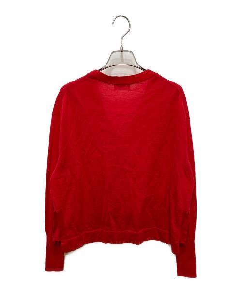 NOLLEY'S（ノーリーズ）NOLLEY'S (ノーリーズ) 18G天竺ゆったりVネックカーディガン レッド サイズ:38の古着・服飾アイテム