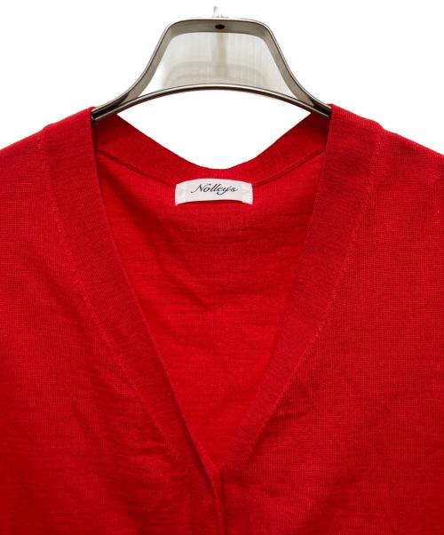 NOLLEY'S（ノーリーズ）NOLLEY'S (ノーリーズ) 18G天竺ゆったりVネックカーディガン レッド サイズ:38の古着・服飾アイテム