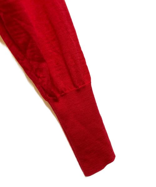 NOLLEY'S（ノーリーズ）NOLLEY'S (ノーリーズ) 18G天竺ゆったりVネックカーディガン レッド サイズ:38の古着・服飾アイテム