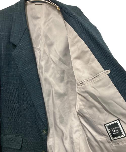 Christian Dior（クリスチャン ディオール）Christian Dior (クリスチャン ディオール) チェックテーラードジャケット グリーン サイズ:96-82-175の古着・服飾アイテム